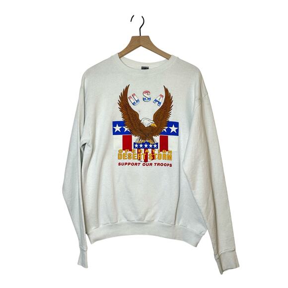 Vintage Operation Desert Storm Crewneck Sweatshirt XL Veterans Made in USA 90s - Picture 1 of 8